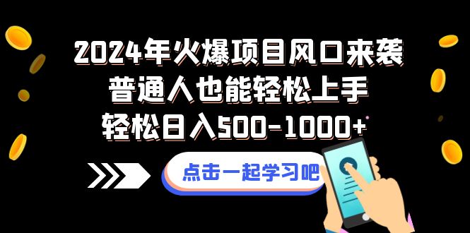 2024年火爆项目风口来袭普通人也能轻松上手轻松日入500-1000+-舒阳传媒网