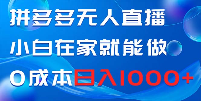 拼多多无人直播，小白在家就能做，0成本日入1000+-舒阳传媒网