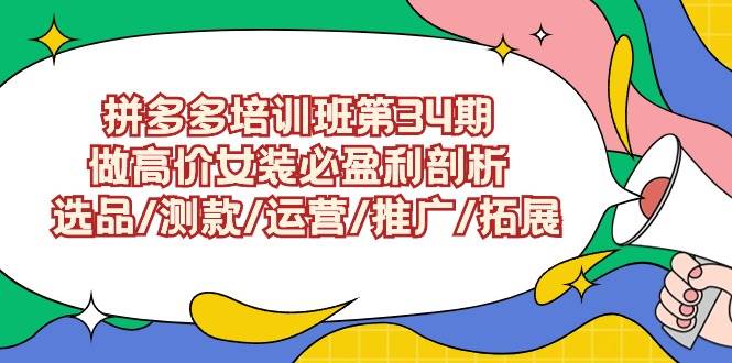 拼多多培训班第34期：做高价女装必盈利剖析  选品/测款/运营/推广/拓展-舒阳传媒网