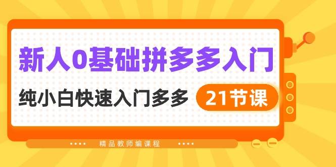 新人0基础拼多多入门，纯小白快速入门多多（21节课）-舒阳传媒网