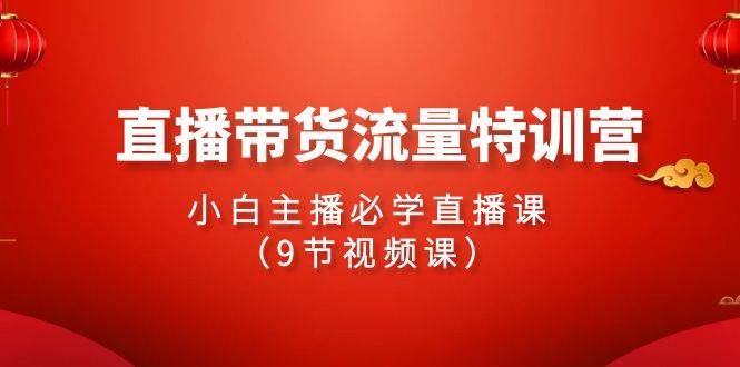 2024直播带货流量特训营，小白主播必学直播课（9节视频课）-舒阳传媒网