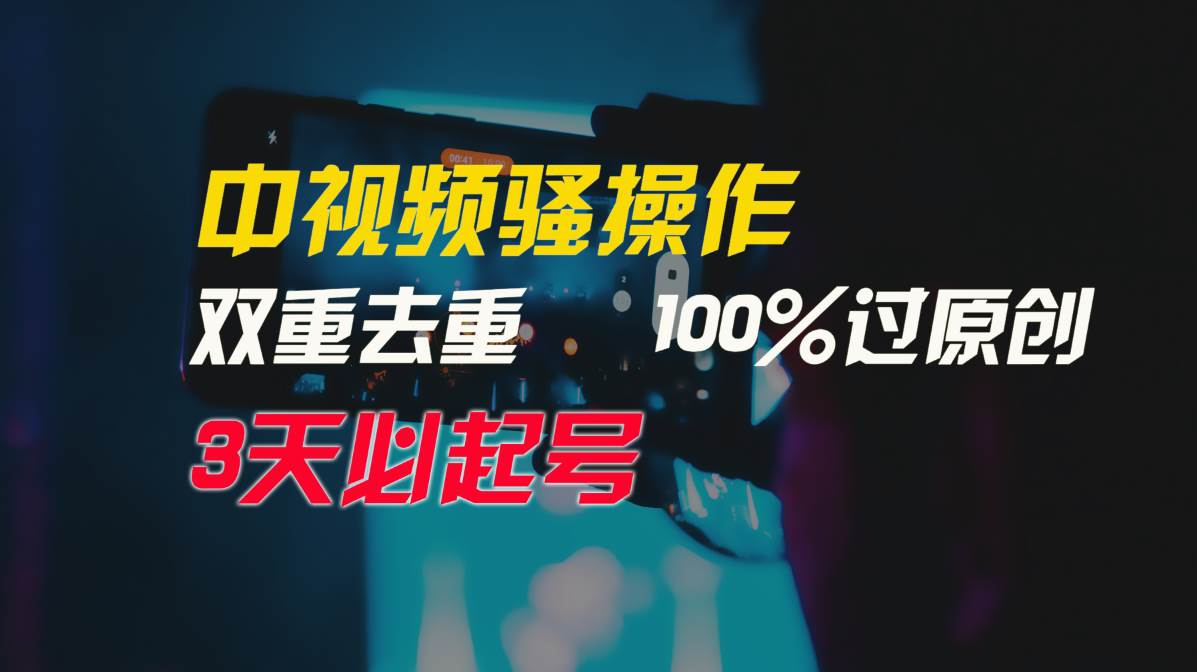 中视频骚操作，双重去重100%过原创，3天比必起号，简单无脑，月入3W+-舒阳传媒网