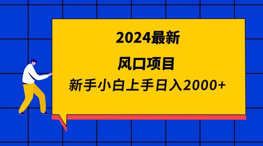 2024最新风口项目 新手小白日入2000+-舒阳传媒网