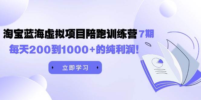 黄岛主《淘宝蓝海虚拟项目陪跑训练营7期》每天200到1000+的纯利润-舒阳传媒网