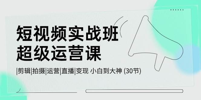 短视频实战班-超级运营课，|剪辑|拍摄|运营|直播|变现 小白到大神 (30节)-舒阳传媒网