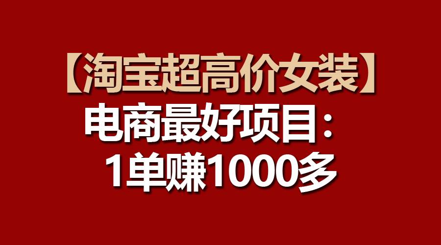 【淘宝超高价女装】电商最好项目：一单赚1000多-舒阳传媒网