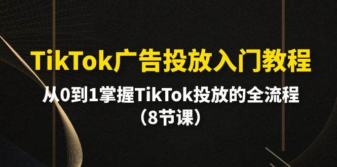 TikTok广告投放入门教程，从0到1掌握TikTok投放的全流程（8节课）-舒阳传媒网