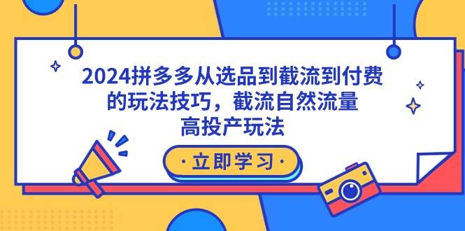 2024拼多多从选品到截流到付费的玩法技巧，截流自然流量玩法，高投产玩法-舒阳传媒网