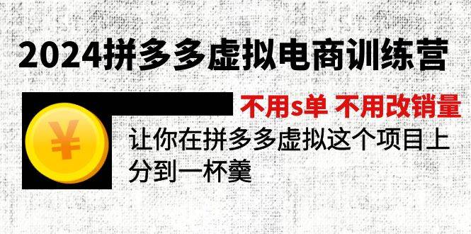 2024拼多多虚拟电商训练营 不s单 不改销量  做虚拟项目分一杯羹(更新10节)-舒阳传媒网