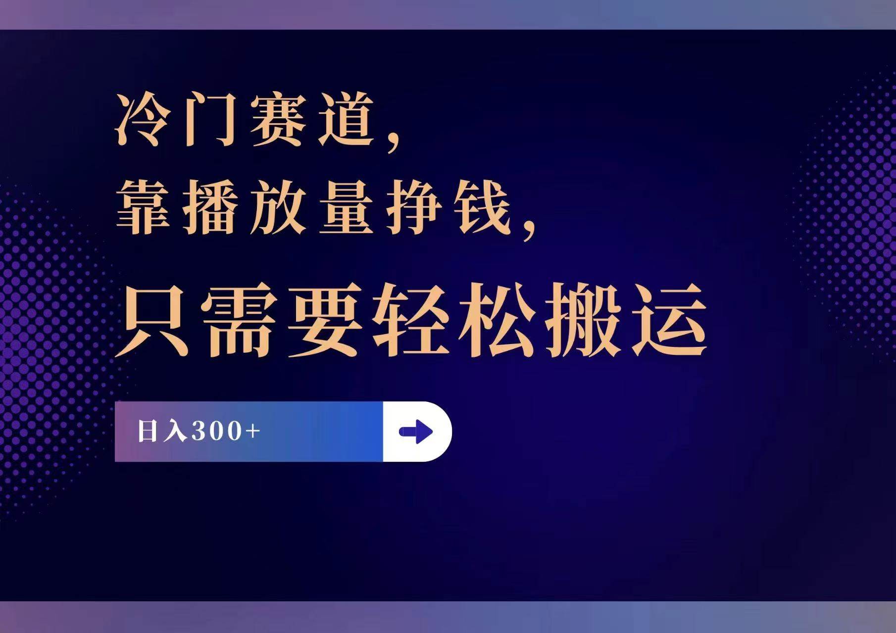 冷门赛道，靠播放量挣钱，只需要轻松搬运，日赚300+-舒阳传媒网