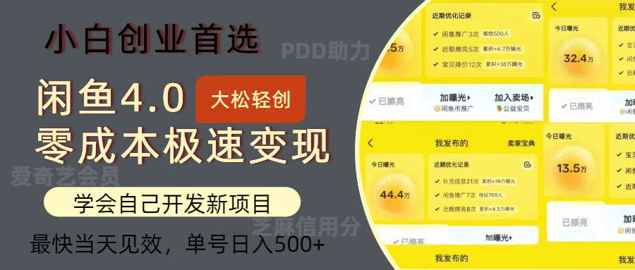 闲鱼0成本极速变现项目，多种变现方式，单号日入500+最新玩法-舒阳传媒网