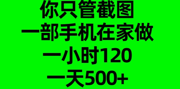 你只管截图，一部手机在家做，一小时120，一天500+-舒阳传媒网