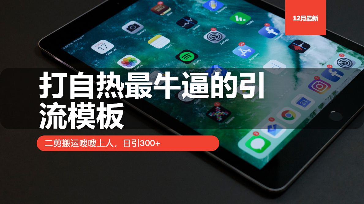 打自热最牛逼的引流模板，日引300+，二剪搬运嗖嗖上人-舒阳传媒网