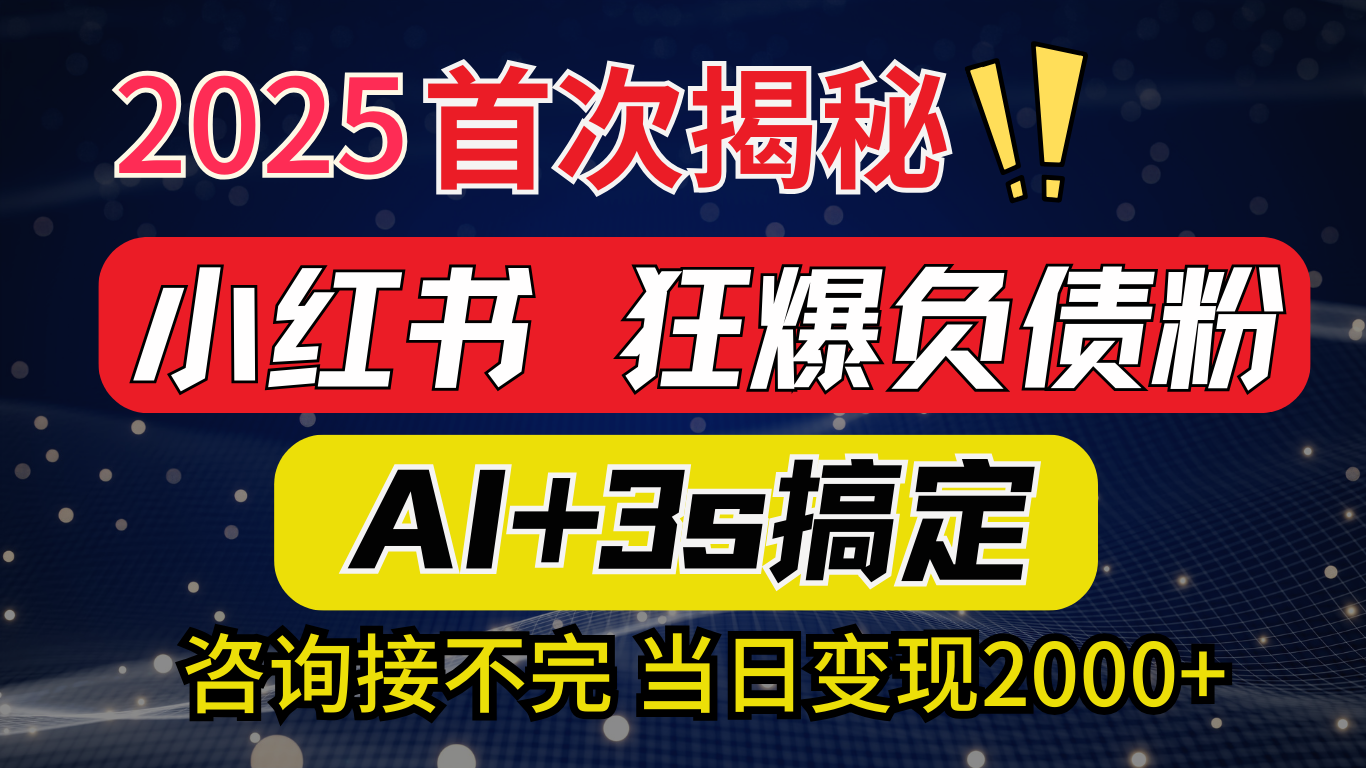 2025引流天花板：最新小红书狂暴负债粉思路，咨询接不断，当日入2000+-舒阳传媒网