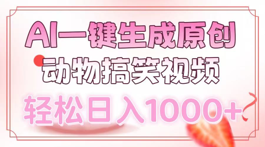 AI一键生成原创动物搞笑视频，轻松日入1000+-舒阳传媒网