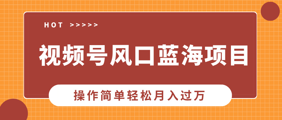 视频号风口蓝海项目，中老年人的流量密码，操作简单轻松月入过万-舒阳传媒网