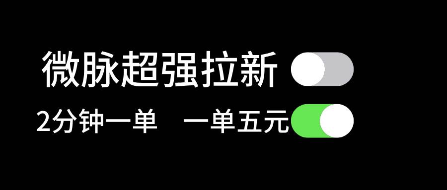 图片[1]-微脉超强拉新， 两分钟1单， 一单利润5块，适合小白-舒阳传媒网